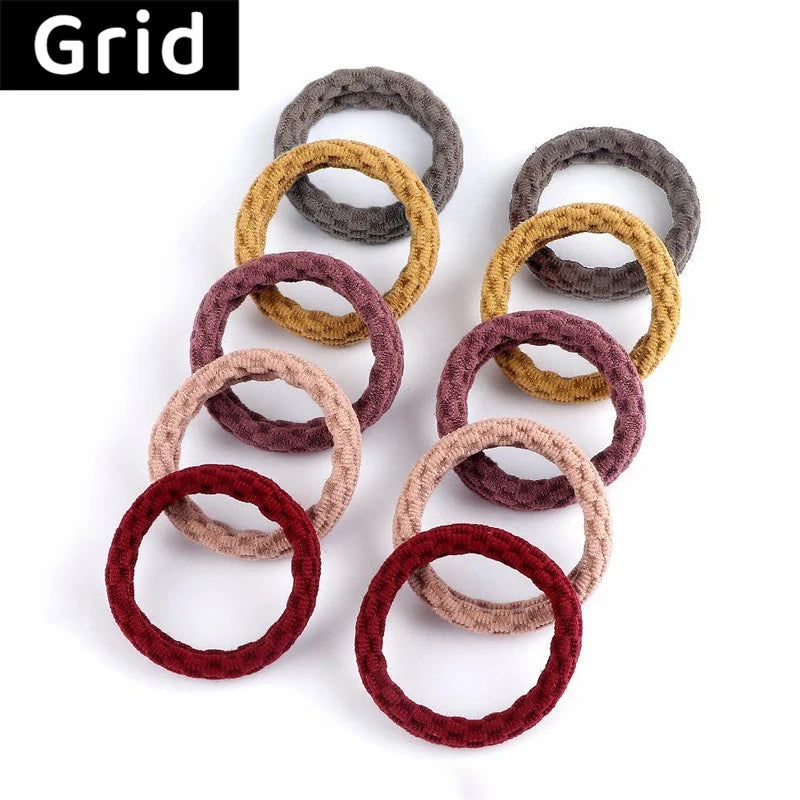 10PCS Women Girls Simple Basic Elastic Hair Bands Ties Scrunchie Ponytail Holder Rubber Bands Fashion Headband Hair Accessories