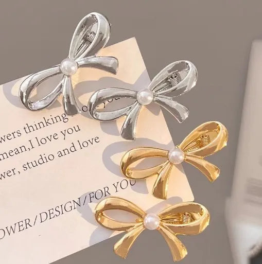 1/4pcs Mini Gold Metal Bow Hair Clips Little Girls Sweet Candy Pearl Bow Knot Hairpins Hairgrips Barrette Hair Accessories - Clikcy