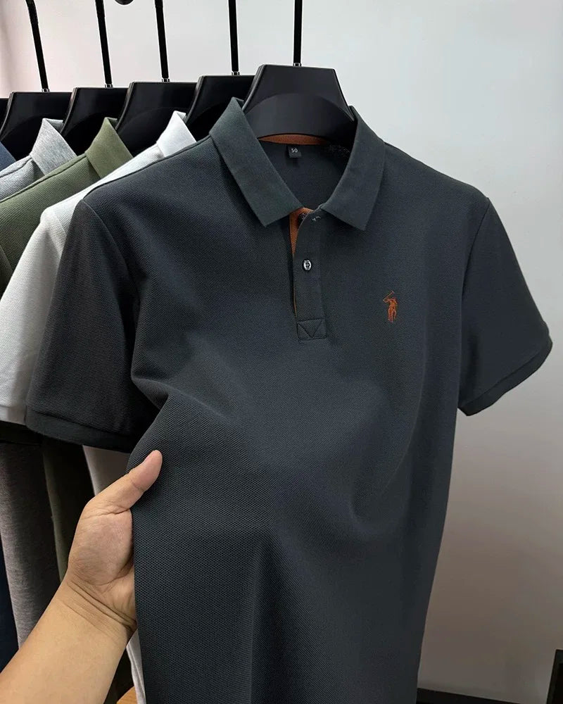 High end brand 100% cotton short sleeve polo shirt men's summer fashion designer new Paul pony embroidery casual golf T-shirt - Clikcy