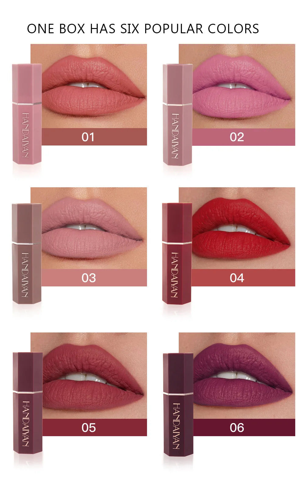 Nude Matte Lipstick Velvet Lipsticks Waterproof Long Lasting Non-stick Cup Lip Stick Not Fading Sexy Red Pink Makeup Cosmetics - Clikcy