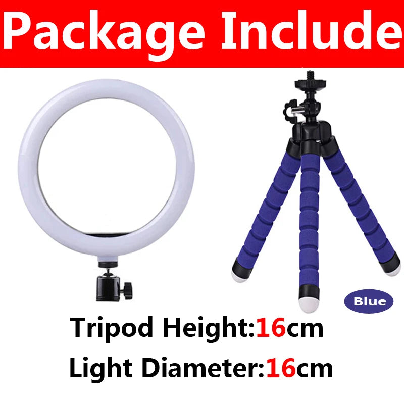12inch LED Ring Light with Mini Tripods USB Charge Selfie led Lamp Dimmable Photography Light for Tiktok Live Photography Studio - Clikcy