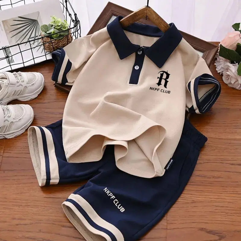 Summer Kids Boys Clothes Sets School Short Sleeve Polo T-Shirt + Short Pants 2PCS Sport Kids Clothing Children Outfits 3-12 Year - Clikcy