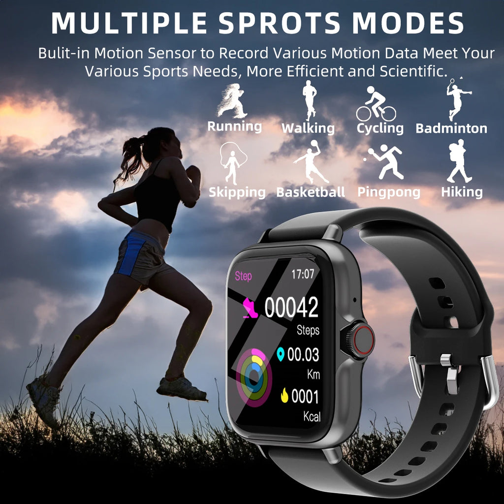 1.83'' Waterproof Smart Watch with Message Answer Call Sleep Monitoring Sports Pedometer Information Alerts For iPhone Android - Clikcy