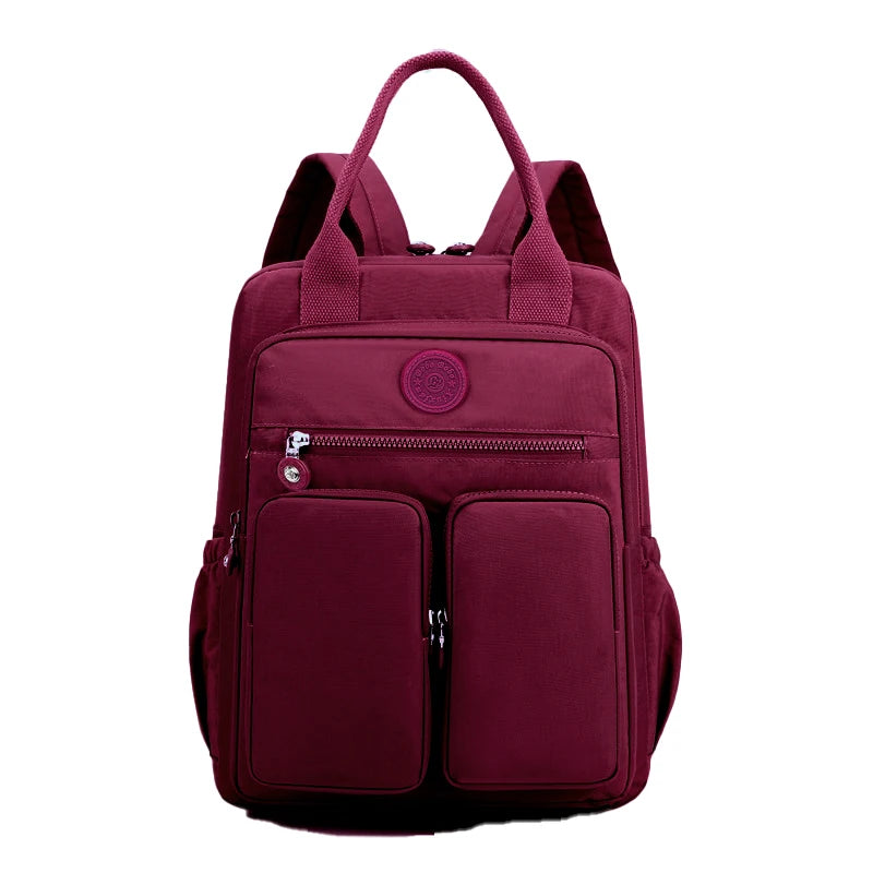 Multi-pocket Nylon School Backpack Casual Women's Backpack Lightweight Large Capacity School Bag Large Capacity Travel Backpack - Clikcy