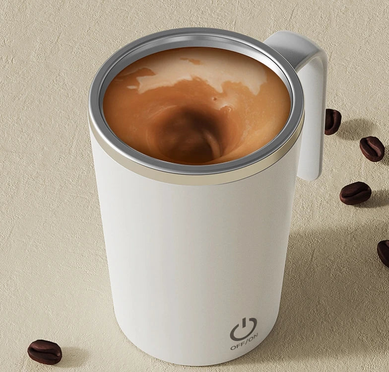 1pcs Automatic Self Stirring Magnetic Mug Stainless Steel Temperature Difference Coffee Mixing Cup Blender Mixer Thermal Cup