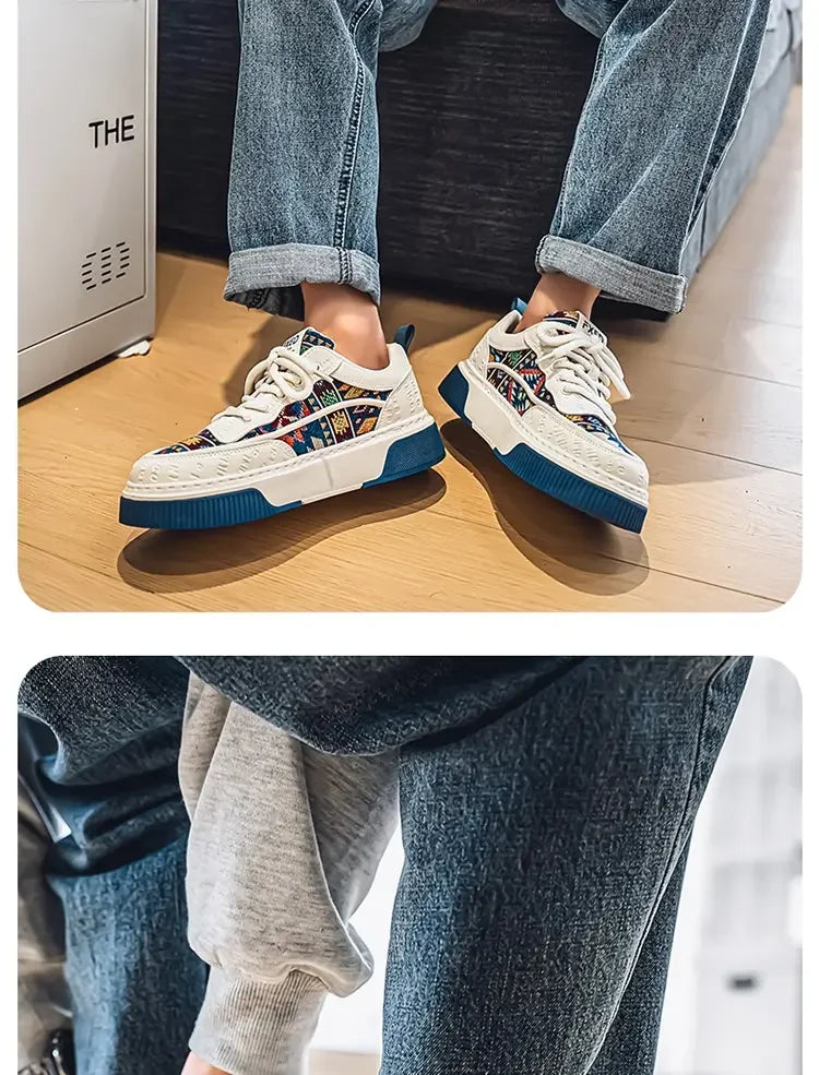 Men's Shoes 2025 New Trend Printed Fashion Shoes All Kinds of High Sense Board Shoes Daily Wear Street Casual Shoes - Clikcy