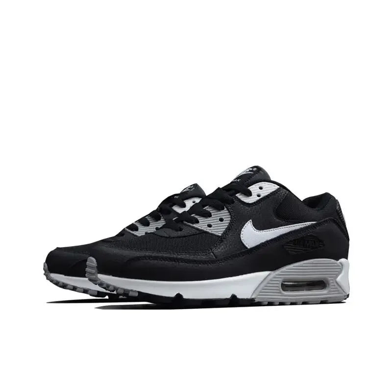 Nike Air Max 90 Men's and Women's Running Shoes Breathable Retro Waffle Shoes Forrest Gump Shoes Black and White Gray/white Hook