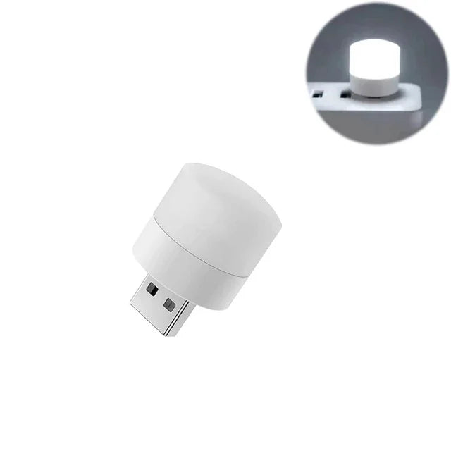 50Pcs Mini USB Night Light Warm White Eye Protection Book Reading Light USB Plug Computer Mobile Power Charging LED Night Lamp - Clikcy