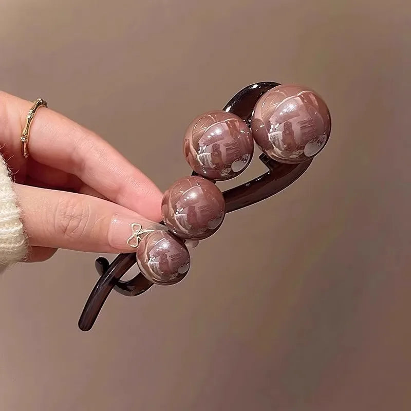 Elegant Pearls Twist Hair Clip For Women Long Hair Holder Hairpin Barrette Sweet Hair Ornament Headband Fashion Hair Accessories - Clikcy