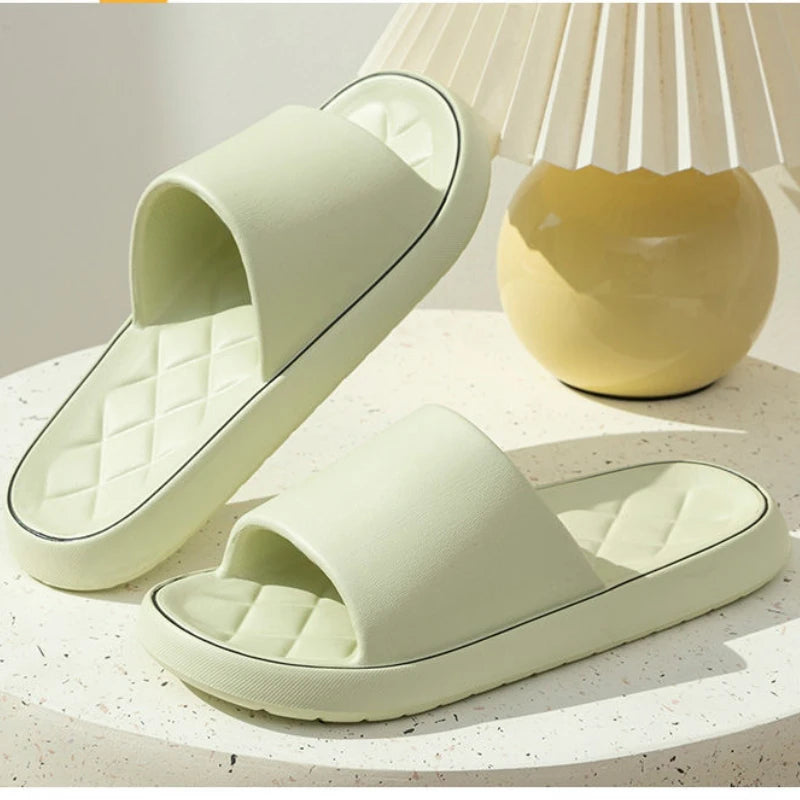 Plus Size 47 48 49 Super Light Soft Men Slippers Simple Couple's Slides EVA Elastic Shoes Colorful Indoor Bathroom Slippers - Clikcy