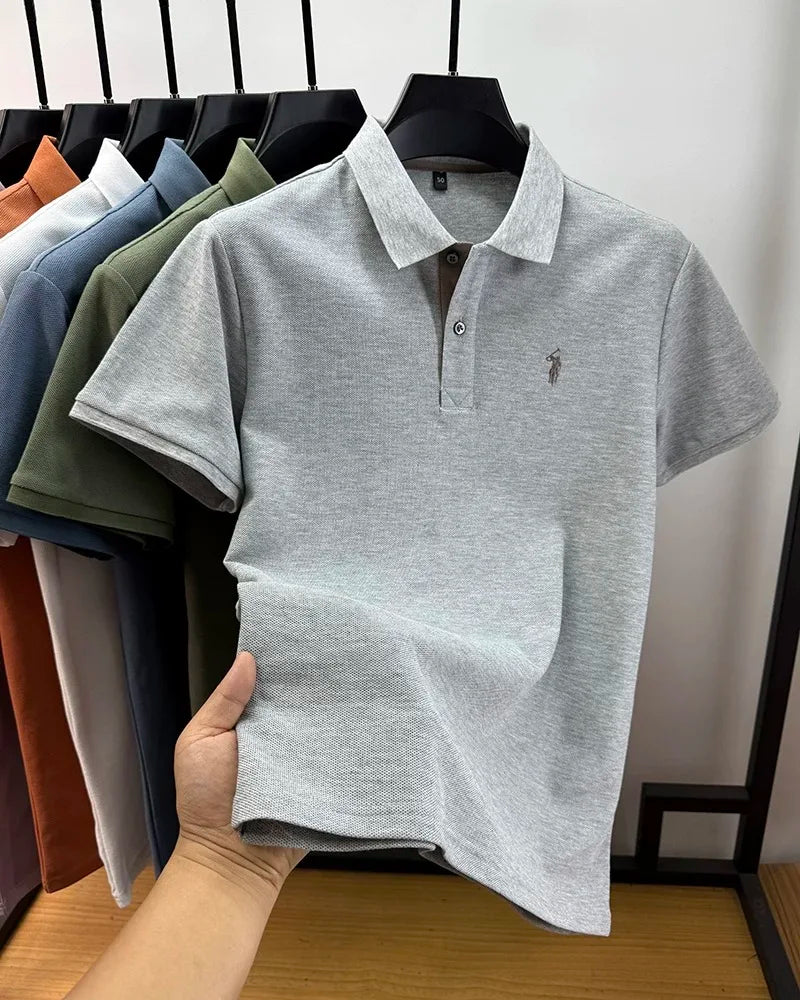 High end brand 100% cotton short sleeve polo shirt men's summer fashion designer new Paul pony embroidery casual golf T-shirt - Clikcy