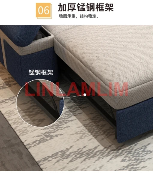 Tech Smart Sofa Bed Fabric Functional Sleeper Couch Convertible Sofas Bed Big Sofas Cama Nordic Salon with Bluetooth Audio,USB C - Clikcy