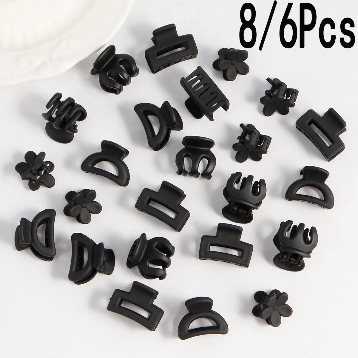 8/6Pcs/set Black Hair Claws Elegant Acrylic Hair Clip Hairpins Barrette Crab Claw Clip Headwear For Women Girls Hair Accessories - Clikcy