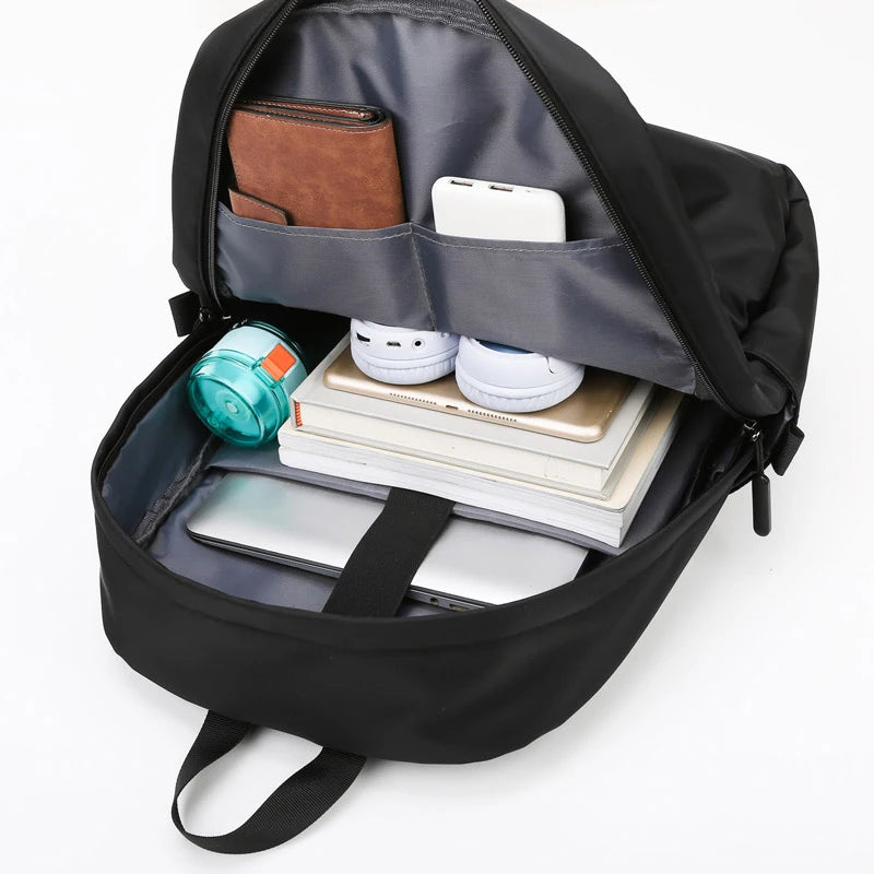 1 14 Inch Large Capacity Leisure Schoolbag Sports Simple Men And Women Universal Computer Backpack With Pendant - Clikcy