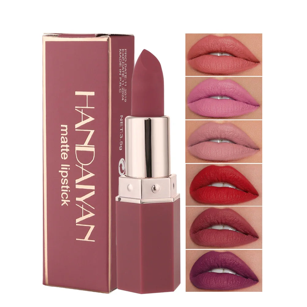 Nude Matte Lipstick Velvet Lipsticks Waterproof Long Lasting Non-stick Cup Lip Stick Not Fading Sexy Red Pink Makeup Cosmetics - Clikcy