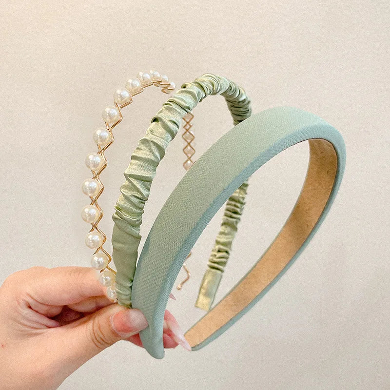 3/5/6/7pcs Sweet Hairbands for Women Girls Multicolor Pearl Floral Hair Hoops Headbands Headdress Korean Hair Accessories Sets - Clikcy