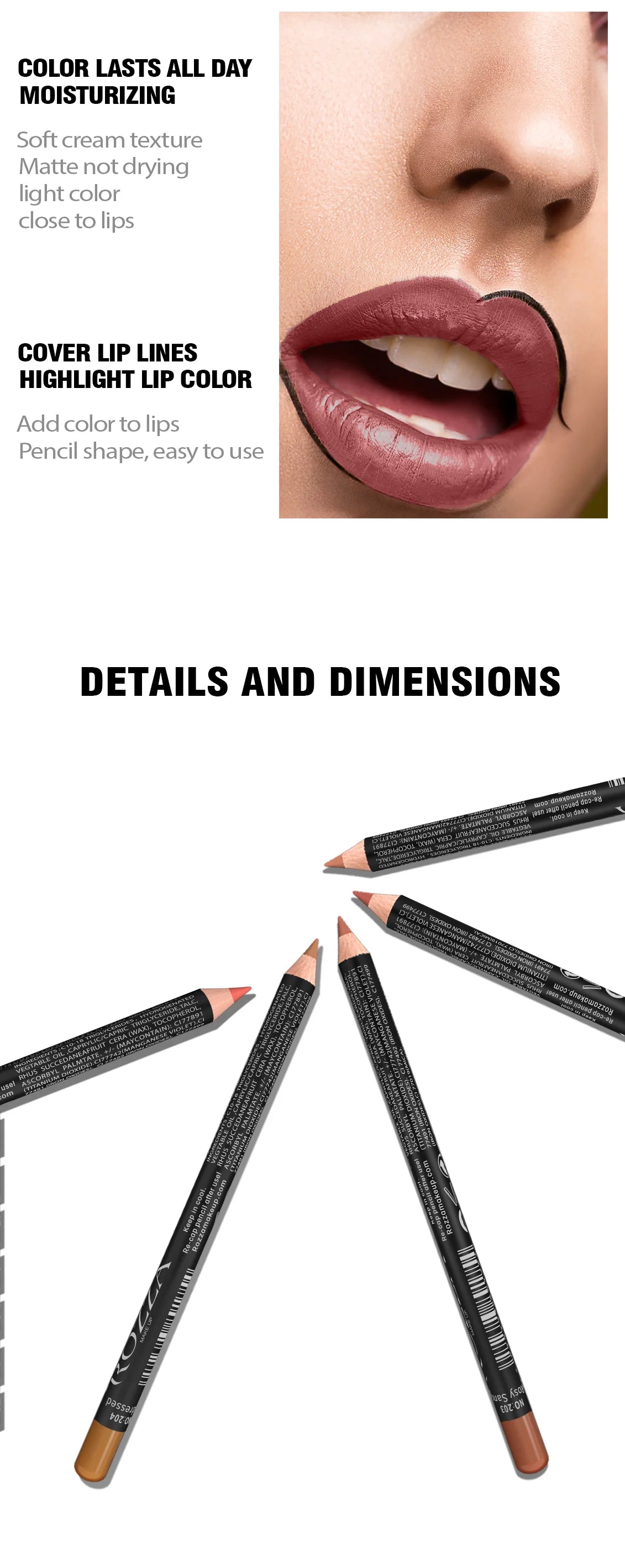 14 Color Nude Matte Lipstick Pencil Long-lasting Waterproof Lip Pencil High Pigmented Lip Liner Lip Makeup Tool - Clikcy