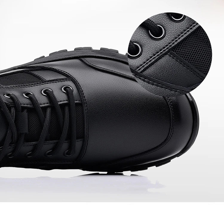 New Platform Cow Leather Casual Sneakers for Men Designer Autumn Winter Cotton Black Outdoor Men's Sports Shoes Zapatos Hombre - Clikcy