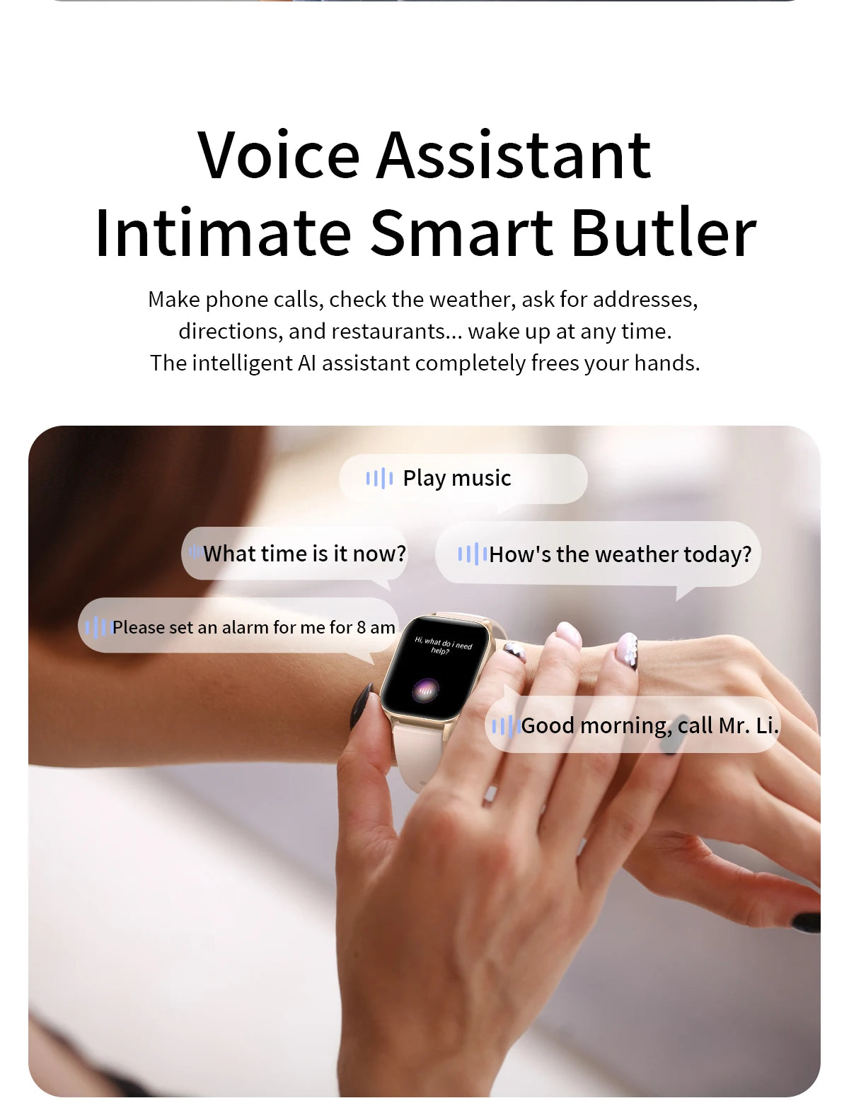 LIGE Fashion Smart Watch Women 1.85” HD Screen Custom Watch Face Women’s Health Monitor Watch Bluetooth Call Sports Smartwatches - Clikcy