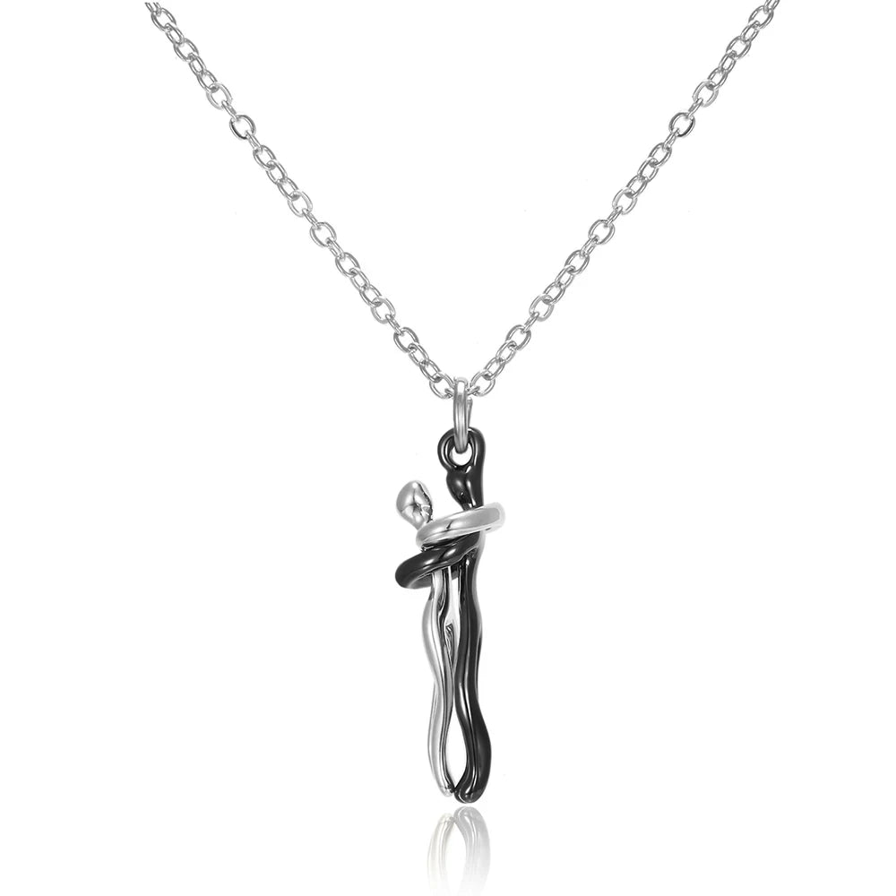 Fashion Hugging Necklace Jewelry Choker Hug Pendant Chain Men Necklaces For Lover Women Couple Men Lady Female Male Gift - Clikcy
