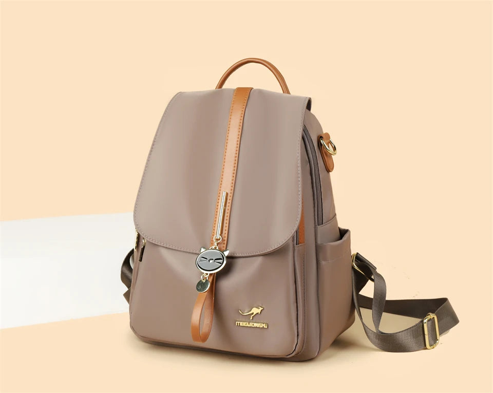 Cute Pendant Backpack Women Waterproof Nylon Back Pack Fashion College Daypack High Capacity School Bag for Girls Travel Bag - Clikcy