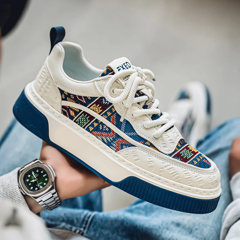 Men's Shoes 2025 New Trend Printed Fashion Shoes All Kinds of High Sense Board Shoes Daily Wear Street Casual Shoes - Clikcy