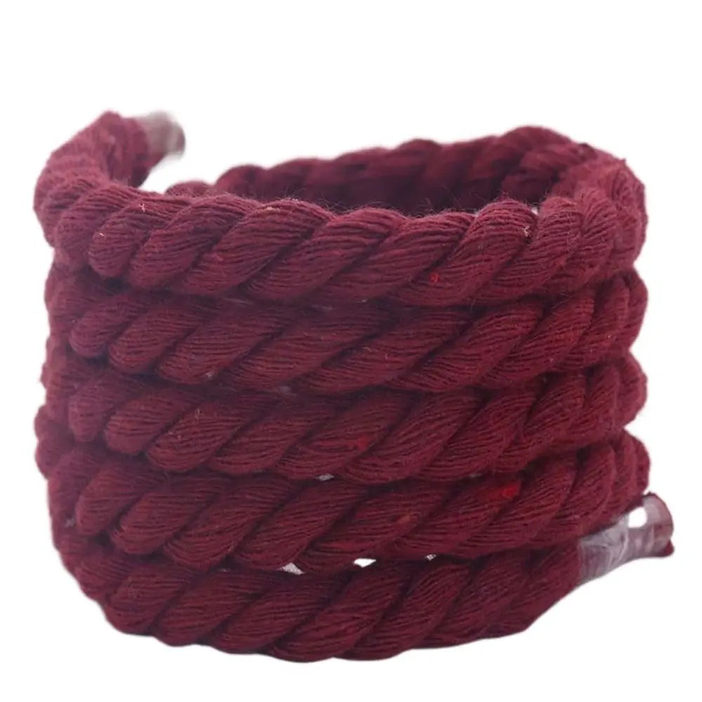 2PCS Round Thick Rope Laces Polyester Cotton High Quality Solid Color Laces 0.8cm120cm Width 10Colors Bold Shoelaces - Clikcy