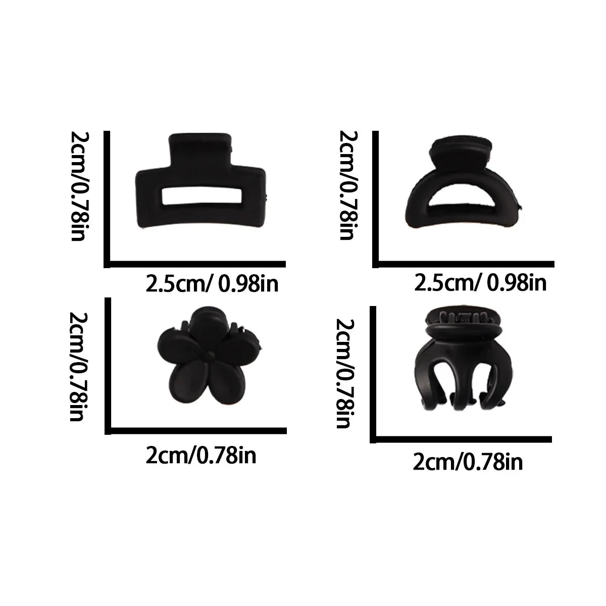 8/6Pcs/set Black Hair Claws Elegant Acrylic Hair Clip Hairpins Barrette Crab Claw Clip Headwear For Women Girls Hair Accessories - Clikcy