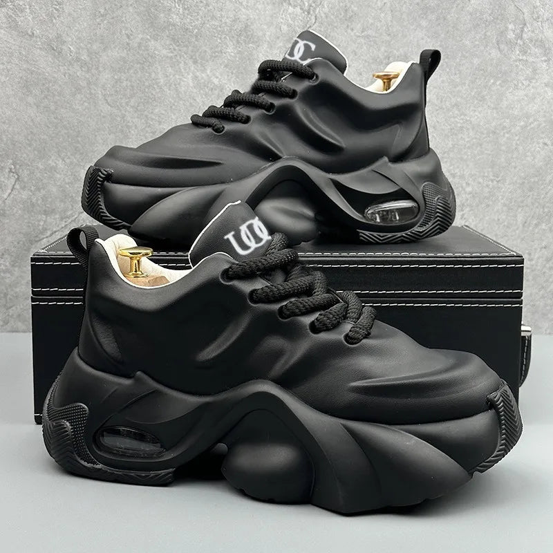 Men Shoes Designer Luxury Casual Sneakers Breathable Platform Shoes for Men Fashion Height Increasing Comfortable Non-slip Shoes - Clikcy