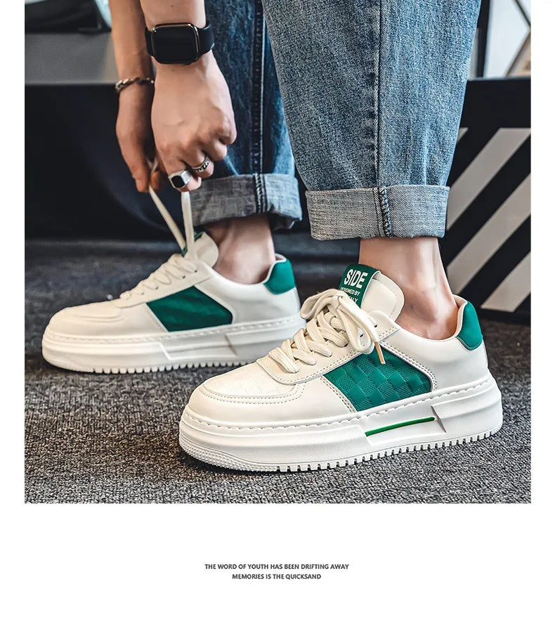 Men's Casual Shoes 2025 New Fashion Platform Shoes Outdoor Casual Sneakers Men Street Skate Shoe Lace-up Shoes Zapatillas Hombre - Clikcy