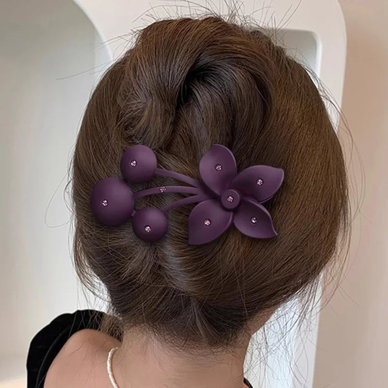 Luxury Rhinestones Flower Hairpin For Women Lady Elegant Hair Ornament Barrette Hair Clip Hairgrip Fashion Hair Accessories - Clikcy