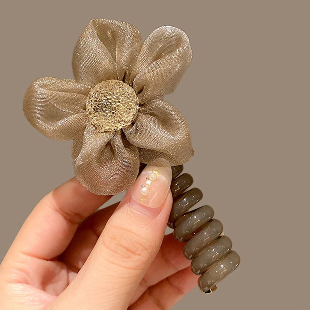 Elastic Knit Telephone Wire Hair Bands Girl Woman Hair Accessories Rubber Band Headwear Hair Rope Spiral Shape Hair Ties