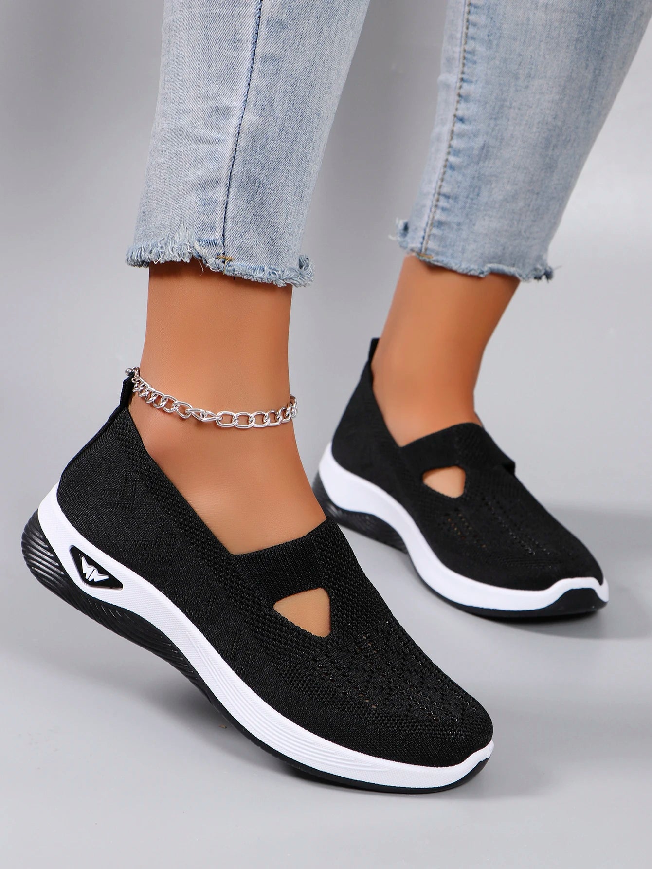 Spring new women's sports shoes, fashionable, breathable, lightweight, non-slip, wear-resistant, casual sports shoes, flat shoes - Clikcy