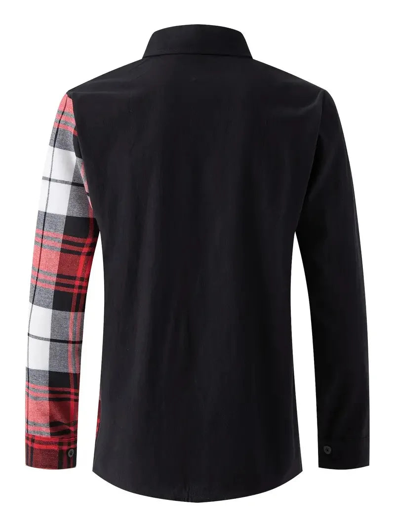 New Men's Casual Shirt Spring Autumn Comfortable High quality Fashion trend Color Lapel Pocket Loose long sleeve Cardigan tops - Clikcy