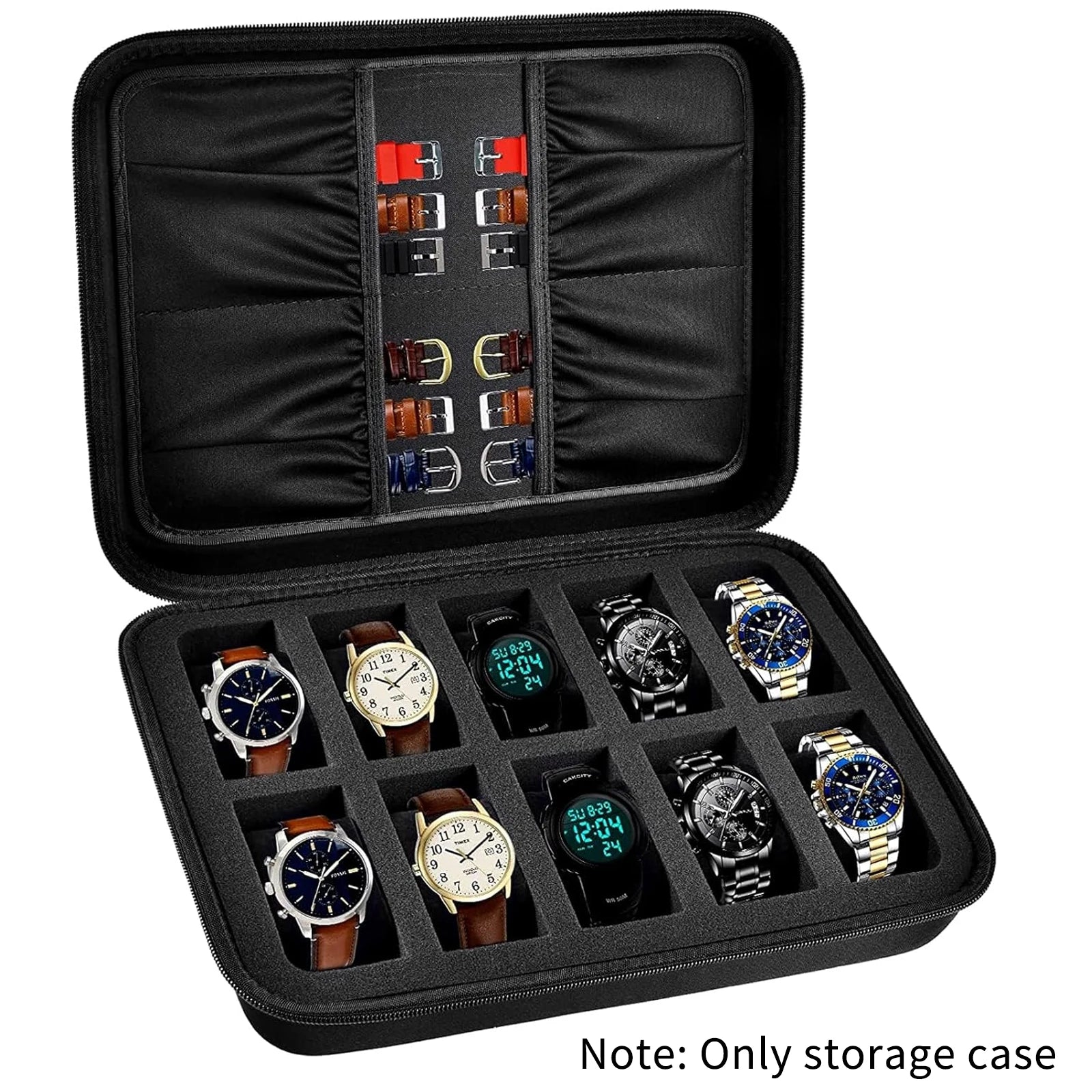 Watch  Case Box,10 Slots Men Women Display Box Stand Roll for All Wristwatches, Digital Sports, Smartwatches 42mm (case only) - Clikcy