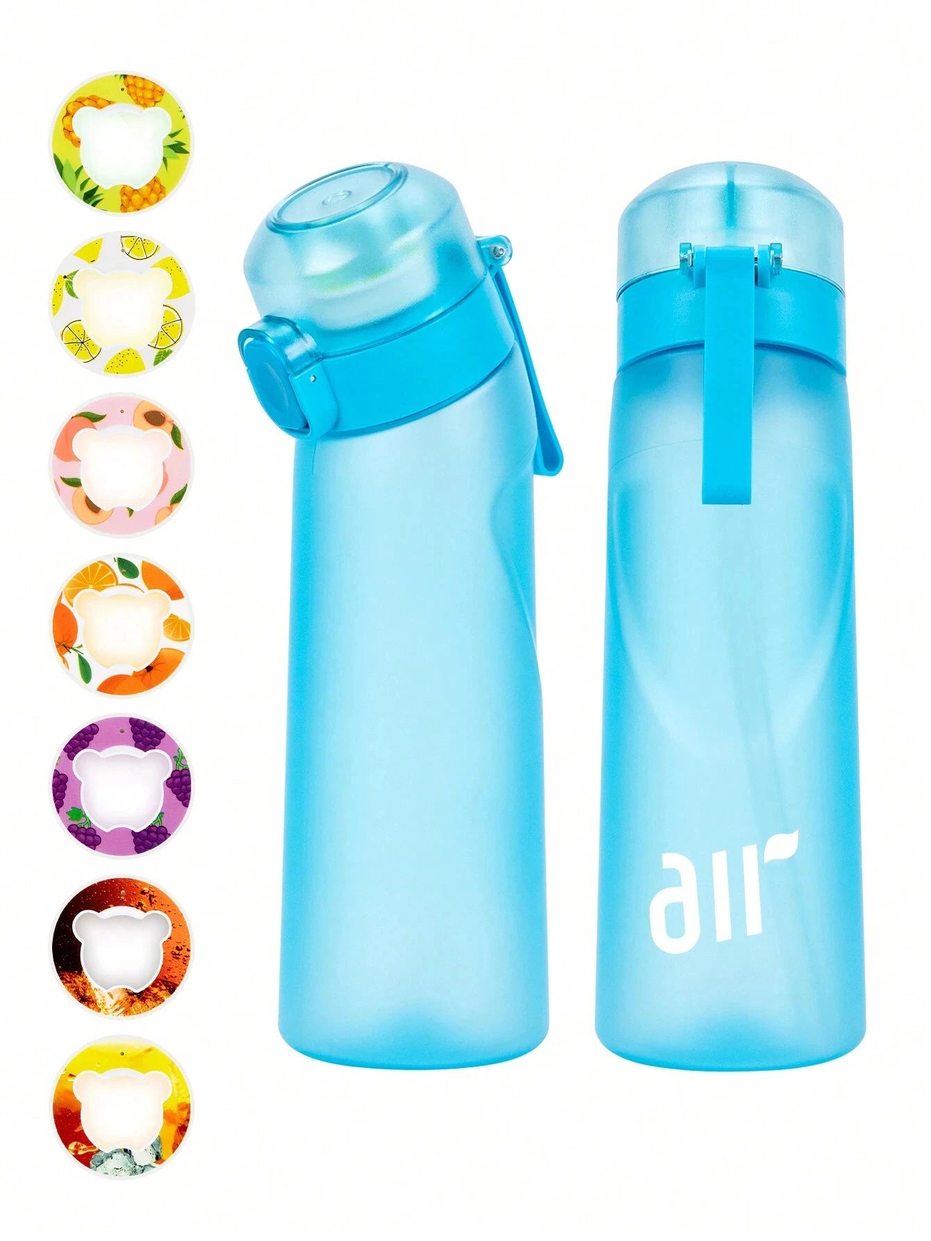 1pc Air Water Bottle With 1pc Random Flavor Pods Portable Transparent With Straw Leak Proof Suitable for Outdoor Sports - Clikcy
