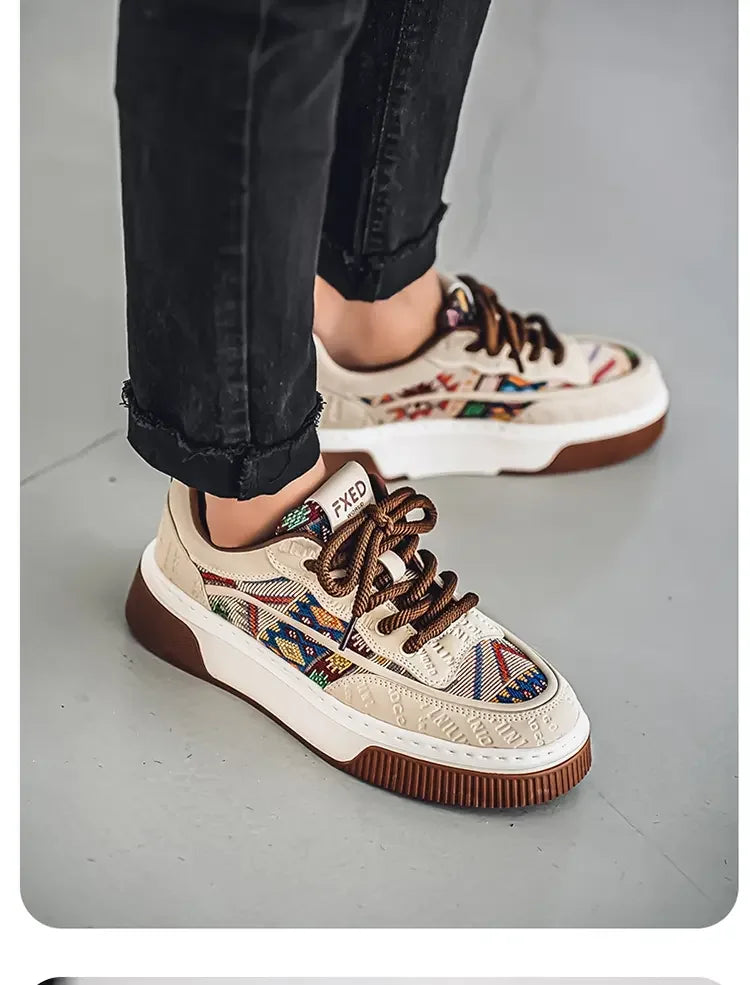 Men's Shoes 2025 New Trend Printed Fashion Shoes All Kinds of High Sense Board Shoes Daily Wear Street Casual Shoes - Clikcy