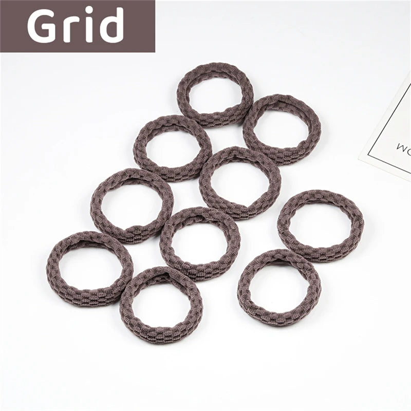 10PCS Women Girls Simple Basic Elastic Hair Bands Ties Scrunchie Ponytail Holder Rubber Bands Fashion Headband Hair Accessories