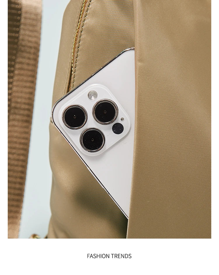 Marino Orlan Cow Leather Backpack for Women 2025 New Fashion Spring&Summer Waterproof Nylon Cloth Travel Student School Bag - Clikcy