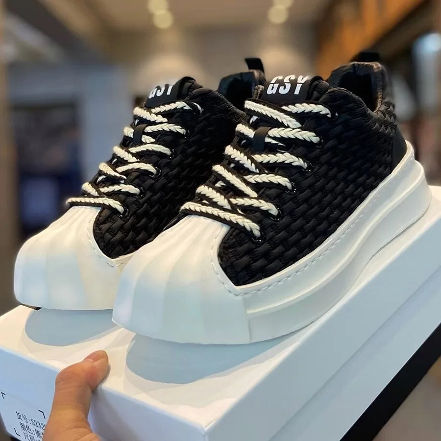 Designer Striped Patchwork Breathable Shoes Man Fashion Soft Lightweight Skateboard Sneakers Retro Camel Summer Shoes Trend 2024 - Clikcy