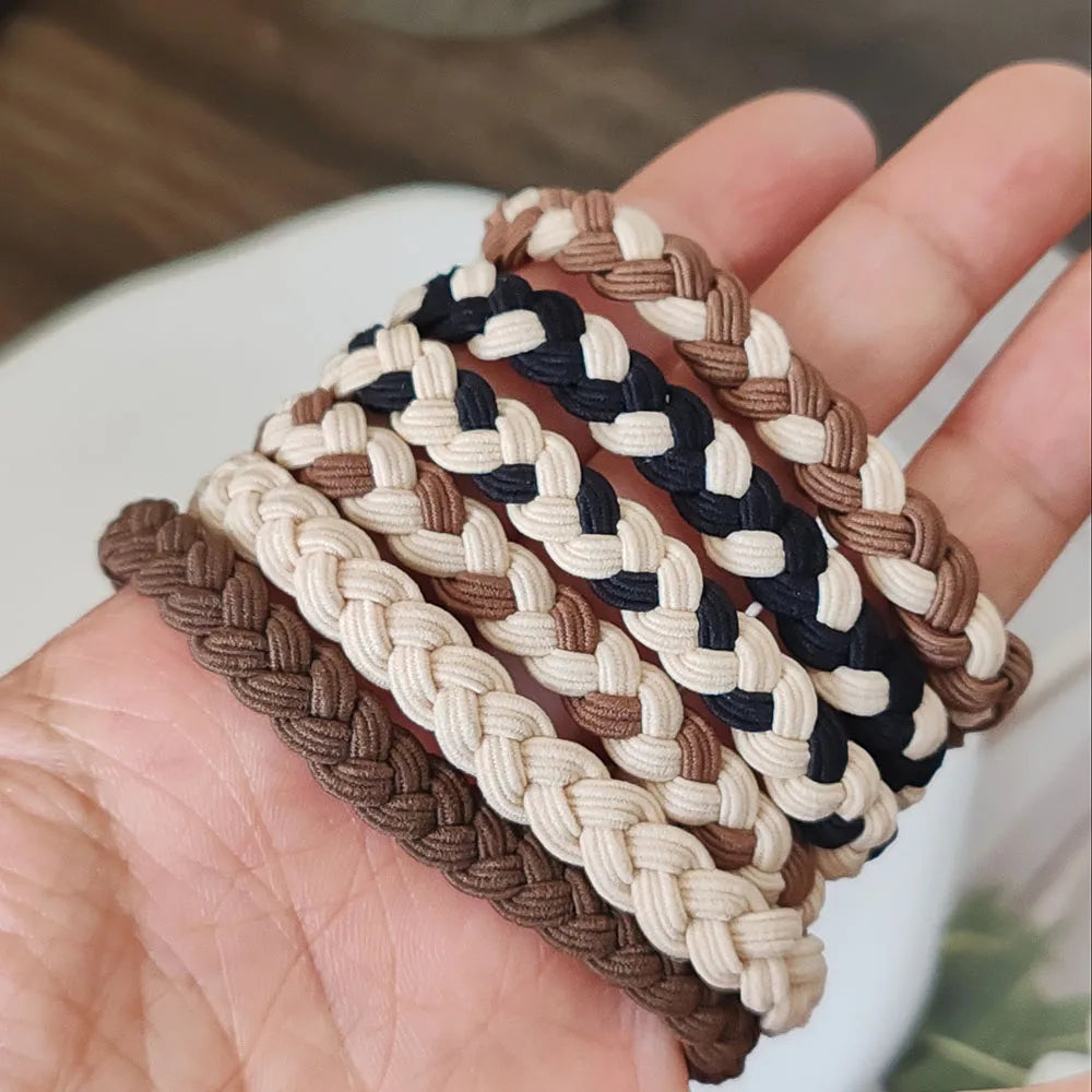 6pc Fashion European and American Elastic Hair Bands for Women Girls Hair Ties Rings Rope for Hair Accessories Ponytail Holder - Clikcy