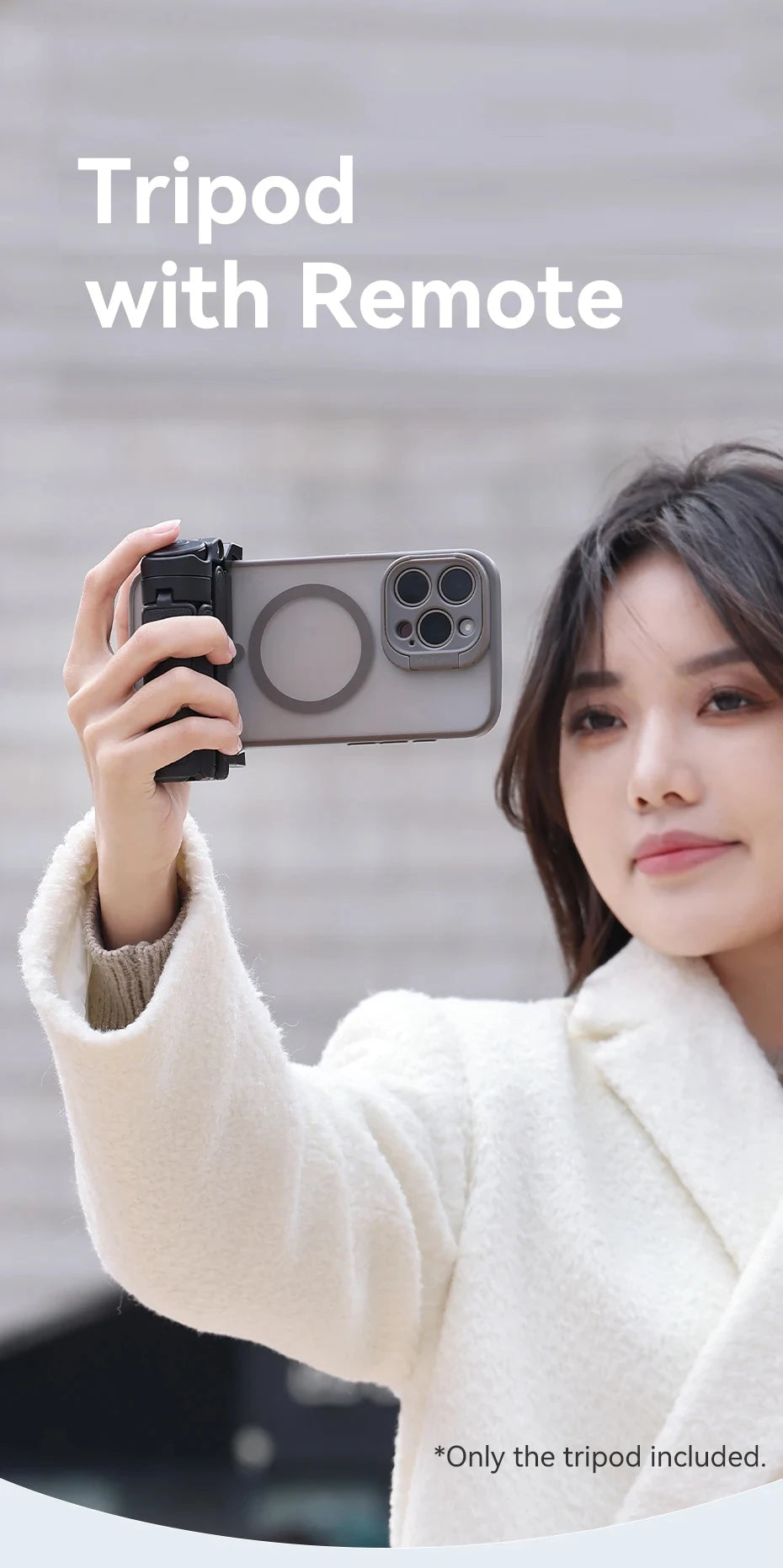 4-in-1 Multi-function Selfie Stick with Wireless Remote Control | Magnetic, Cell Phone Clip Dual Combination, 360° Rotation - Clikcy