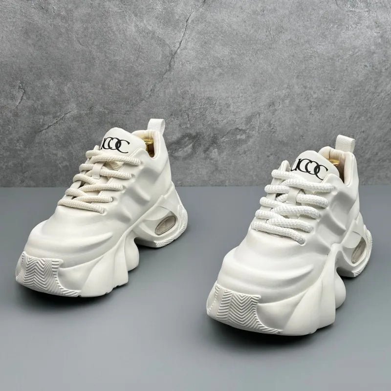 Men Shoes Designer Luxury Casual Sneakers Breathable Platform Shoes for Men Fashion Height Increasing Comfortable Non-slip Shoes - Clikcy
