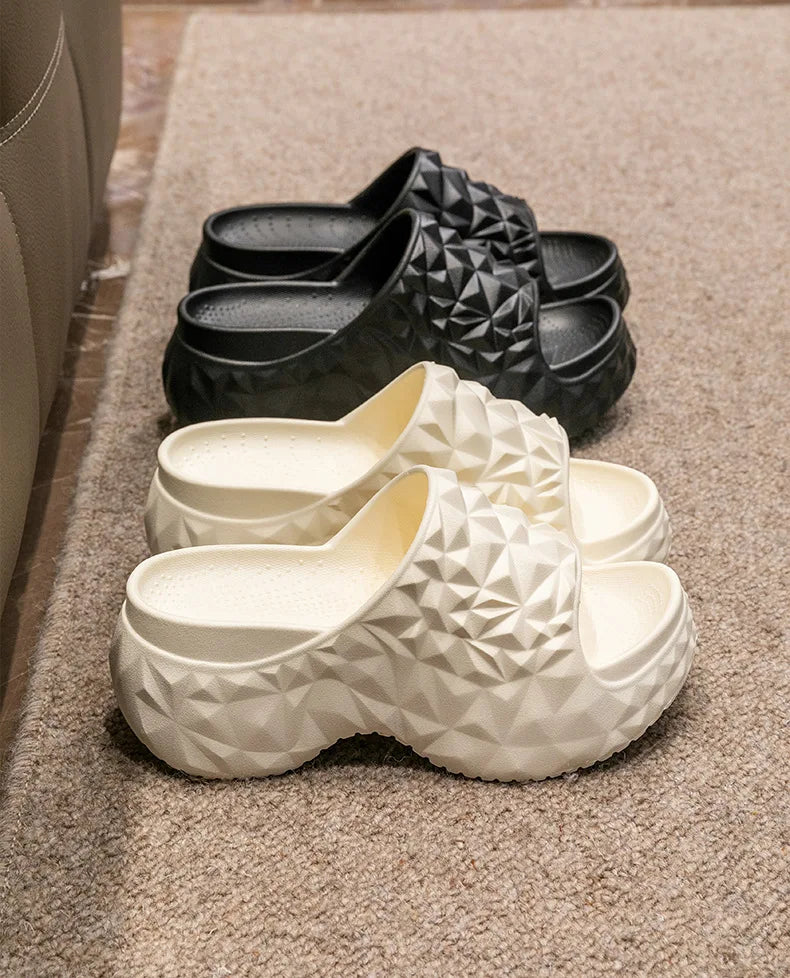 Bebealy New Women Sandals Durian sandals Outdoor Platform Beach Sandals Summer Wear-resistant Nonslip Cloud Slippers Home Slides - Clikcy