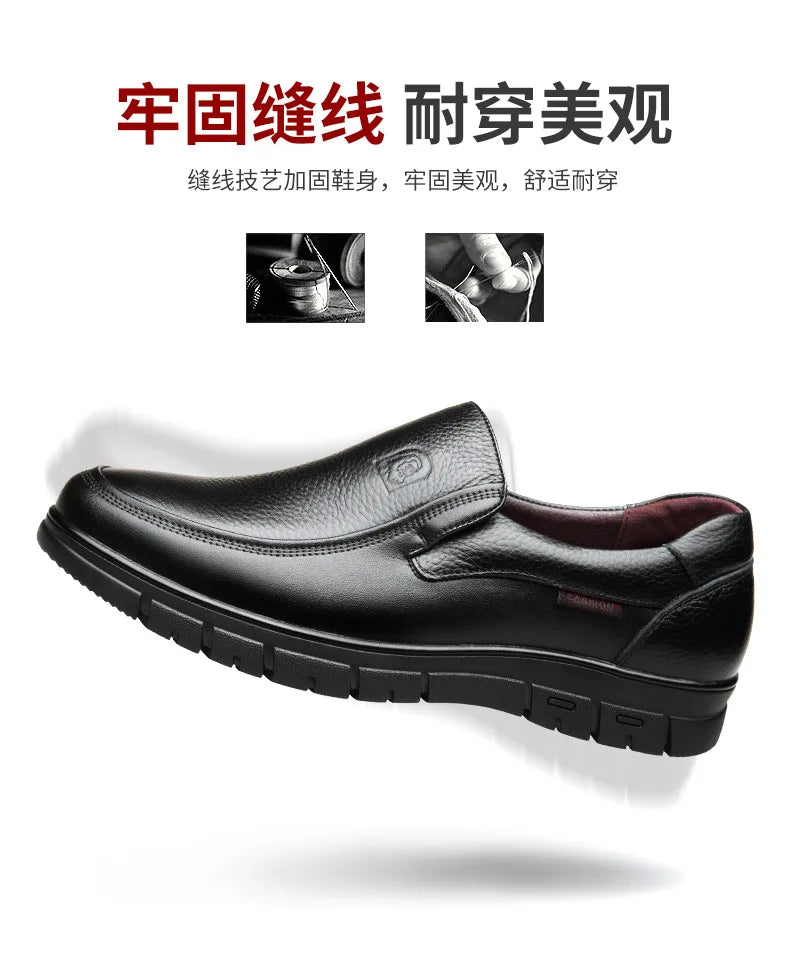 New Genuine Leather Handmade Shoes Casual Shoes For Men Flat Platform Walking Shoe Outdoor Footwear Loafers Breathable Sneakers - Clikcy