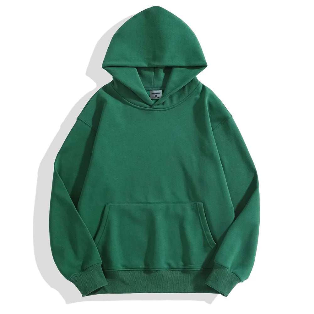16.9oz 480gsm Heavy Weight Cotton Plus Velvet Hooded Sweater Men Thickened Tight Polar Fleece Pullover Hoodie Women Sweatshirt - Clikcy