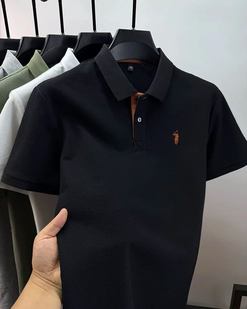 High end brand 100% cotton short sleeve polo shirt men's summer fashion designer new Paul pony embroidery casual golf T-shirt - Clikcy