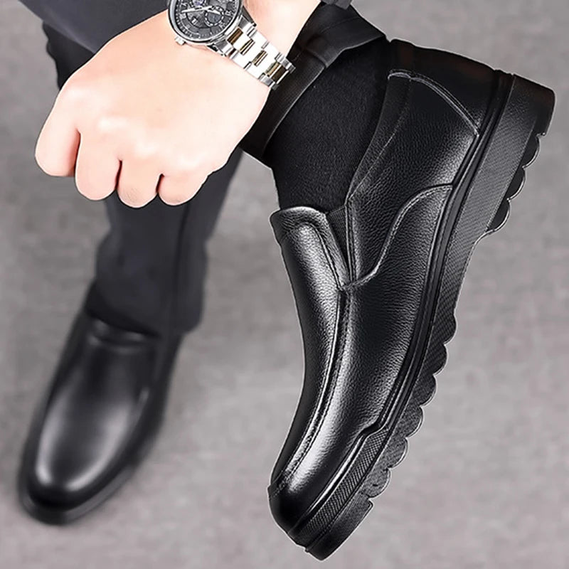 Leather Shoes for Men Dress Shoes Slip-on Plus Size Office Formal Shoes for Male Wedding Party Casual Business Oxfords
