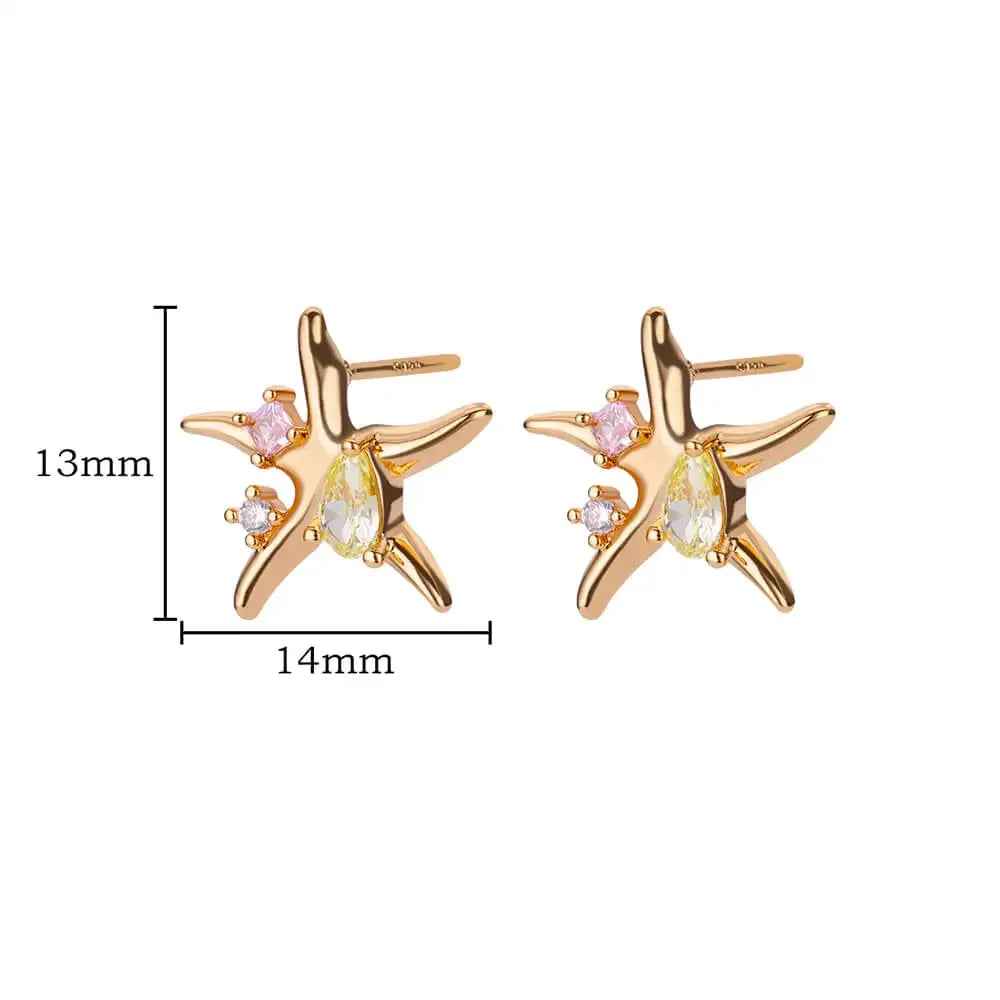 Little Star Fish Stud Earrings For Women Children Minimal Starfish Earings Fashion Summer Beach Jewelry Gift Accessories - Clikcy