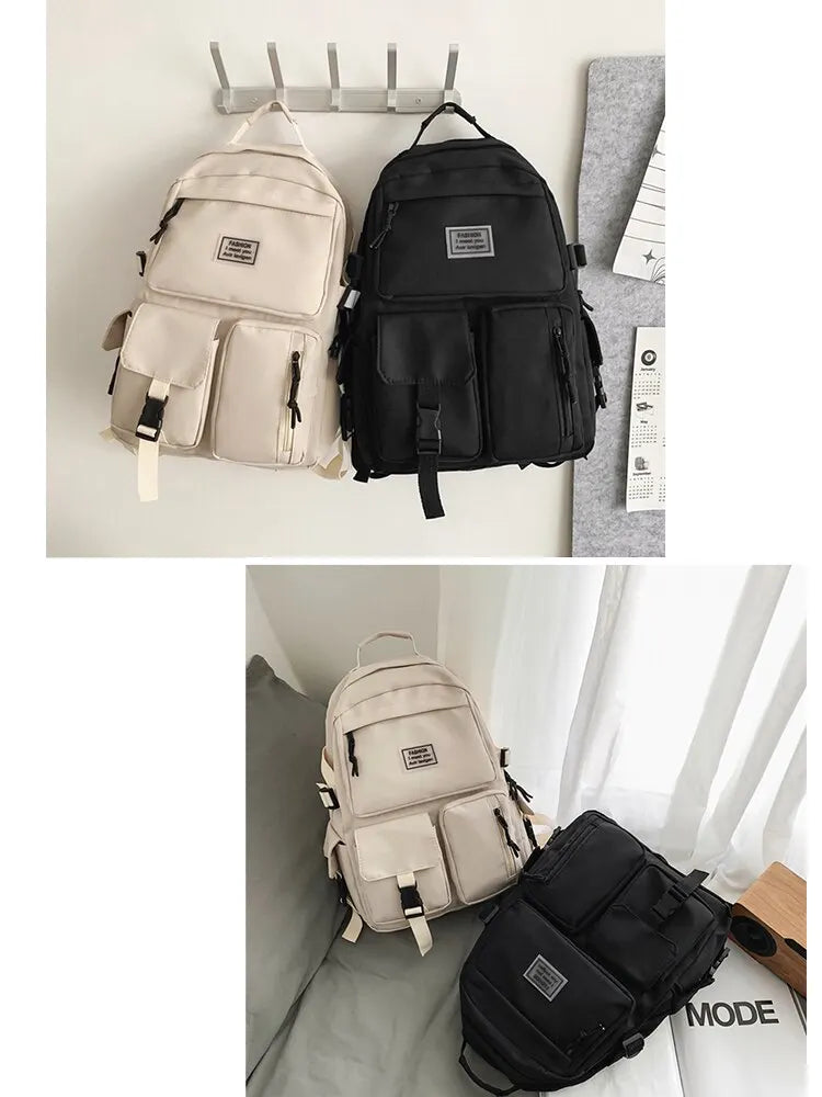 Shoulder bag Men's and Women's Universal Nylon Large Capacity Casual Schoolbag Plug Buckle Computer Backpack Daily Commuting - Clikcy